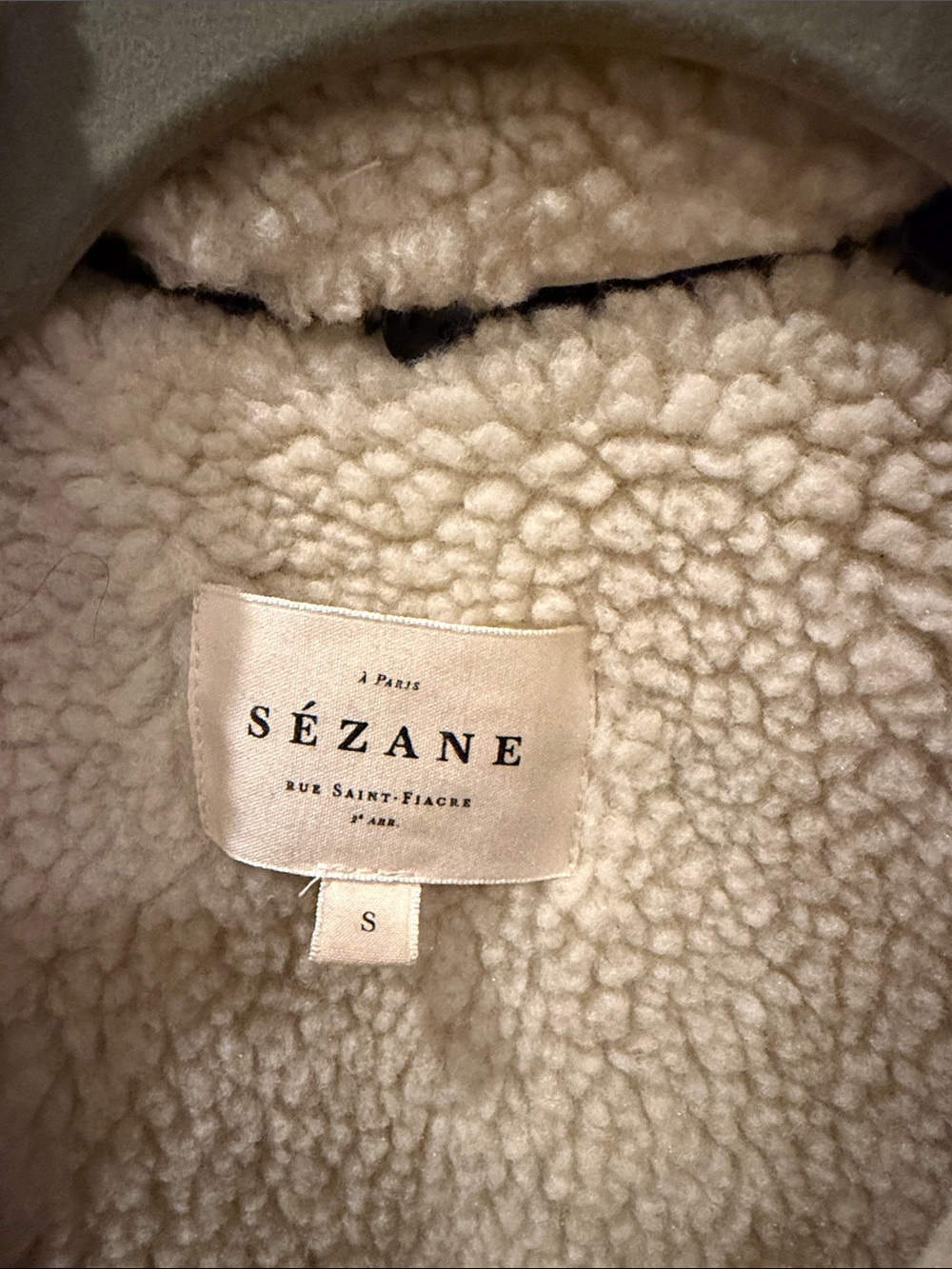 Sezane Navy Corduroy Sherpa-Lined Bomber - Picture 2 of 9